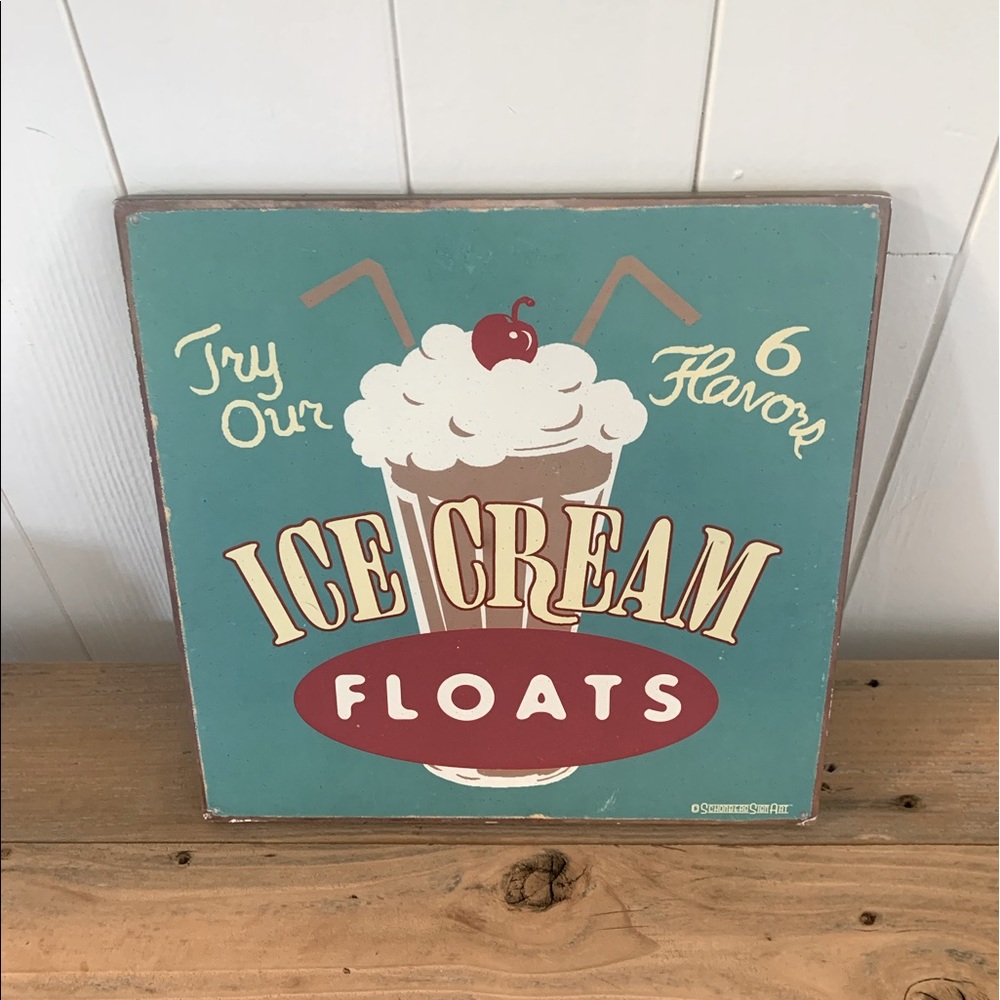 Ice Cream Float 🍨 Sign Art Kitchen Hanging Wall Decor Accent